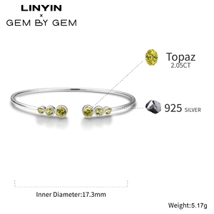 Offre Spéciale personnalisé en gros 925 SilverGIA bijoux fins Multi pierres précieuses ouvert manchette bracelets et bracelets pour un usage quotidien bijoux - Product Image 2
