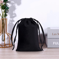 Bolsas de joyería de terciopelo negro Premium con cierre de cordón Bolsas organizadoras al por mayor a granel Anillos de compromiso Embalaje de regalo de lujo