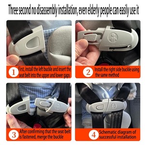 Harnais de sécurité à cinq points en plastique de haute qualité, clip de poitrine et boucle antidérapante avec ajustement universel pour siège auto bébé - Product Image 5