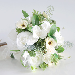 Bán buôn lãng mạn Nhân Tạo Hoa hồng <span class=keywords><strong>Handmade</strong></span> trang trí đám cưới phù dâu Bridal bó hoa cưới bó hoa - Product Image 4