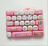 Mainan Gantungan Kunci Keyboard Mini 26 Tombol Halloween, Mainan Tekan Pereda Stres, Liontin Dekompresi Portabel - Grosir