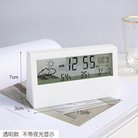 Horloge de table intelligente électronique transparente INS avec alarme de température transfrontalière et affichage de l'humidité