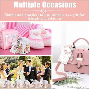 OEM Factory 30 Sets Angel Keychain Favor Bulk Personalized Crystal Angel Wing Organza Bag Thank You Tag Funeral Memorial Gift - Product Image 6