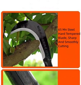 Faucille agricole avec long manche en acier lame tranchante pour couper l'herbe agricole Faucille - Product Image 3