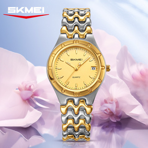 Montre pour femmes au design rétro, en or, en acier inoxydable, étanche 3ATM, marque de luxe, logo personnalisé OEM, mouvement japonais, style minimaliste - Product Image 2