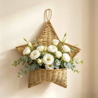 Panier mural suspendu en osier tressé à la main, écologique et durable, pour plantes et rangement, marque Artisans, style Ferme, pour la maison et le jardin