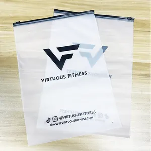 Compostable Cornstarch Poly Frosted Slide Zip Lock Apparel Packaging Plastic Bag With Custom Logo Low Moq