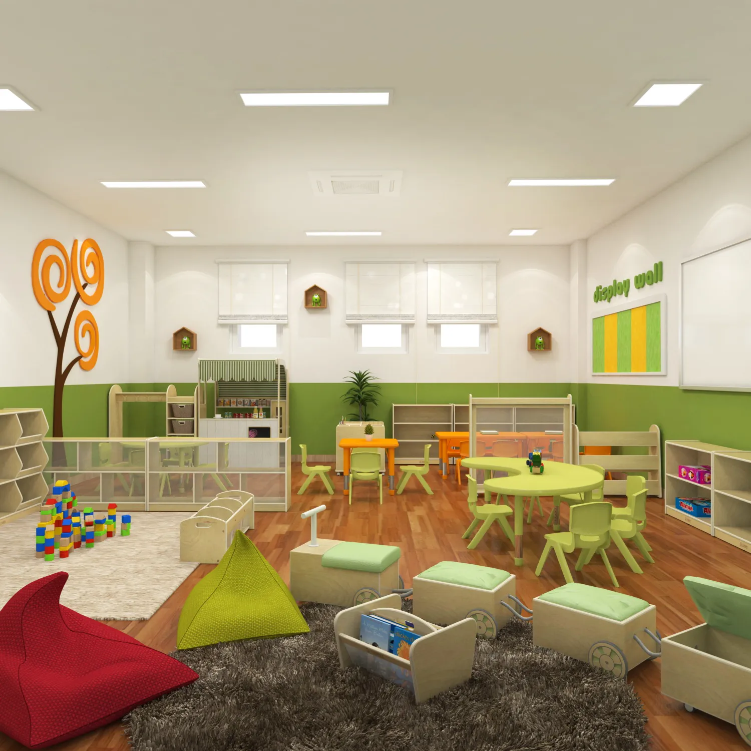 Set Furniture Taman Kanak-kanak Anak, Pengaturan dan Desain Kelas untuk Sekolah Montessori