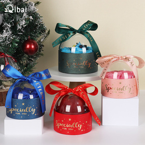 Qibai giáng sinh ôm xô bán cầu hộp bánh tròn Ngày Valentine hoa sô cô la Táo Hộp quà năm mới - Product Image 5