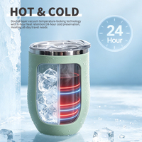 GY 2022 500PCS Vaso Térmico de Acero Inoxidable 304 de 12oz con Logotipo Personalizado y Tapa con Pajita para Pequeñas Marcas