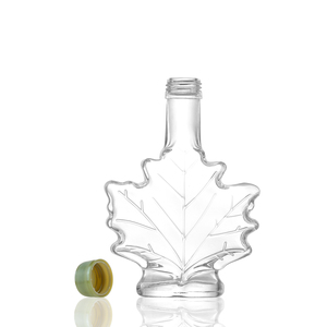 50ml 100ml 250ml lá hình rõ ràng Frosted cho nước giải khát mềm uống tipple với tùy chỉnh cap Maple Syrup chai thủy tinh - Product Image 1