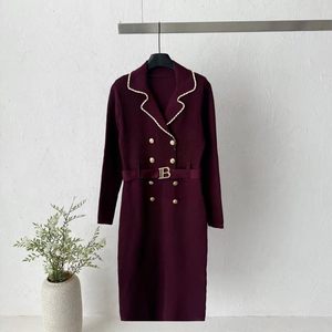 <span class=keywords><strong>Abito</strong></span> in maglia a tinta unita da donna, stile 2026, con doppio petto, lunghezza media, elegante, modellante in vita e che esalta i fianchi - Product Image 4
