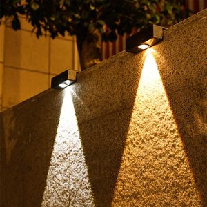 Warm White Exterior Wall Mounted Ip65 Waterproof Garden Led Outdoor <b>Solar</b> Wall Fence Light - Product Image 2