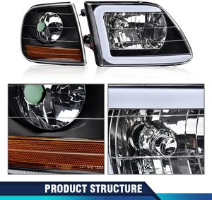 Conjunto de Faros Delanteros LED DRL con Luces de Posición Laterales para Ford F150 1997-2003 / F150 Heritage 2004 / F250 98-99 / Expedition 97-02 - Product Image 5