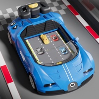 Machine de jeu de course électrique KK, voiture jouet éducative en plastique pour enfants avec volant électronique, éclairage et musique, rouge, pour les âges 5-13 ans