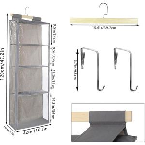 Clear Knitting Organizer Storage with 4 Large Zippered Pockets Hanging Yarn Storage for <b>Crochet</b> Lovers Made of Fabric Polyester - Product Image 4