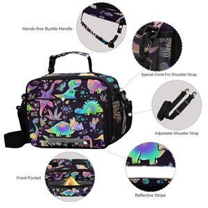 Nouveauté : Sacs à déjeuner isothermes pour enfants, style tendance doré, imprimé dinosaure brillant, portables et personnalisés - Product Image 4