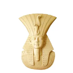 Shengye sıcak satış el oyması doğal sarı mermer ünlü antik mısır Pharaoh unu heykel