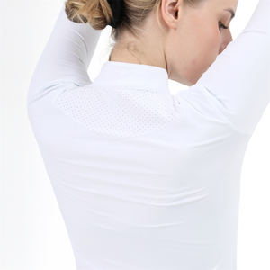 Maglia bassa MOQ top da corsa per cavalli da <span class=keywords><strong>donna</strong></span> traspirante alla moda camicie equestri alto elastico con bottone a <span class=keywords><strong>cavallo</strong></span> - Product Image 3
