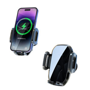 Высококачественное беспроводное автомобильное зарядное устройство 2-в-1 мощностью 15 Вт с быстрой зарядкой, вращением на 360 градусов, автоматическим креплением и держателем для телефона из АБС-пластика - Product Image 1