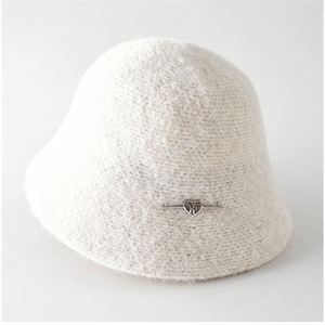 Simple Metal Tag Fisherman <b>Hat</b> Women's Fashionable Elegant Knitted Bucket <b>Hat</b> - Product Image 2