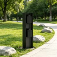 Lampu Taman Luar Ruangan Fungsi Ganda dengan Catu Daya Terintegrasi, Lampu Bollard dengan Soket EU yang Dapat Dibuka ke Atas, G9 35W, Bodi Aluminium