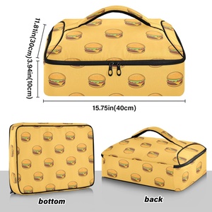 Sacs à pizza de qualité supérieure avec design hamburger personnalisé, sacs isothermes pour la livraison de nourriture, sacs portables pour la livraison de nourriture, sacs isothermes - Product Image 3