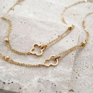 Joyería de Moda Xinfly, Pulsera de Doble Cadena de Oro Real de 18K con Diamantes Naturales para Damas - Product Image 2