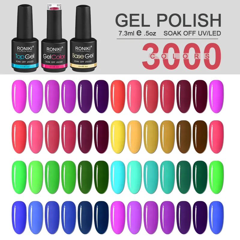 RONIKI nail supplies oem color soak off uv gel polish wholesale custom private label nail gel