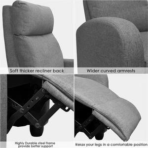 Modern European Design Synthetic <b>Leather</b> <b>Recliner</b> <b>Chair</b> with Wood Frame Push-Back Feature Extendable & Foldable Home Furniture - Product Image 6