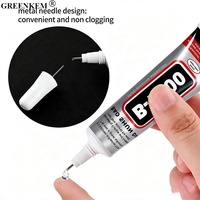 Pegamento para Uñas B-7000 de 15 ml con Punta de Aguja de Acero, Pegamento Transparente Multiusos para Decoración de Uñas con Pedrería