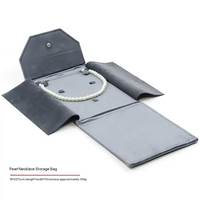 Pochette rectangulaire de luxe en velours avec bouton doré personnalisable, anti-poussière, pour bijoux (colliers, bagues), 15x20x2cm, idéale comme cadeau