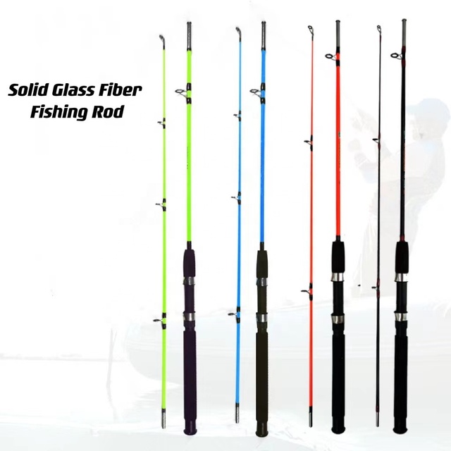 Cheap Price Glass Fiber Fishing Rod 1.35m/1.5m/1.65m/2.1m/2.4m/2.7m/3.0m Wholesale 2 Section Solid Surf Rod