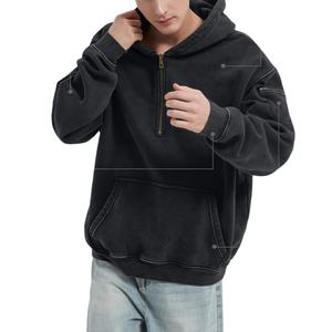 Sudadera con Capucha Unisex Personalizada con Logotipo, Otoño Invierno, 450GSM, Algodón Grueso, Patrón Sólido, Bordado 3D, Sudadera Larga con Capucha - Product Image 1