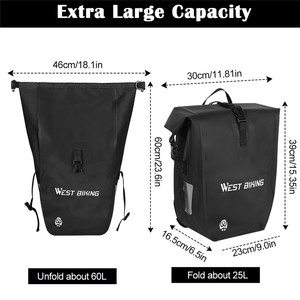 <span class=keywords><strong>Sacoche</strong></span> de <span class=keywords><strong>vélo</strong></span> WEST BIKING 25L grande capacité, étanche, pour porte-bagages arrière double, <span class=keywords><strong>sacoche</strong></span> de selle de voyage, <span class=keywords><strong>sacoche</strong></span> de transport pour <span class=keywords><strong>vélo</strong></span> - Product Image 3