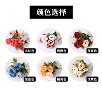 Fleurs artificielles de haute qualité, style européen, bouquet de roses bouclées à 5 têtes, décoration de banquet de mariage, fleurs de rose artificielles