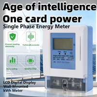 Meter kWh Statis Satu Fasa Layar LCD Digital Meter Dinding Elektronik Cerdas Meter Energi Prabayar