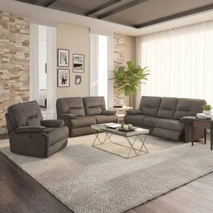Elegante y Cómodo Conjunto de Sofá Reclinable de Cuero Sintético, Ideal para Hoteles, Apartamentos y Salas de Estar - Product Image 1