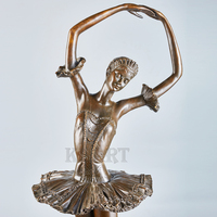 Sculpture de danseuse européenne en cuivre Statue d'art de ballet en bronze pour la décoration intérieure de la maison dans le salon Produit d'artisanat en métal