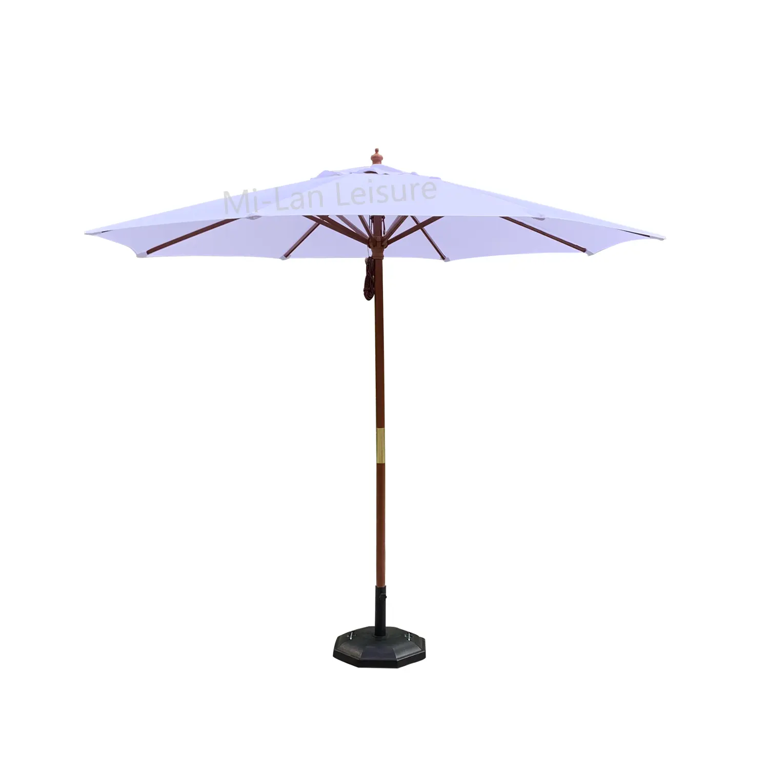 White 3m Round Patio Wooden Pole Straight Beach Umbrella For Garden Commercial Luxury Outdoor Garden Umbrella Wooden Parasol