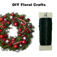 Fil floral de pagaie flexible vert de calibre 22 pour l'obtention du diplôme Fête des pères Artisanat Guirlande de couronnes de Noël Fleur florale
