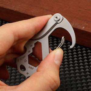 Outil multifonction en acier inoxydable pour le <span class=keywords><strong>sport</strong></span>, le <span class=keywords><strong>camping</strong></span>, la randonnée, l'EDC, ouvre-bouteille, mousqueton avec couteau - Product Image 5