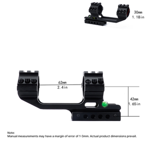 ขายึดกล้องเล็งอลูมิเนียม BANGBANG สำหรับท่อขนาด 30 มม. สำหรับรางแบบ Dovetail ขนาด 20 มม./11 มม. ปรับระดับแนวนอนได้ ความสูงตรงกลาง 1.65 นิ้ว (สีดำ) - Product Image 3