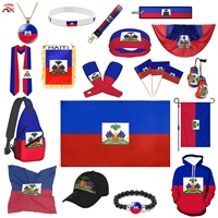 Sac à dos à cordon personnalisé avec logo de football, drapeau et carte de l'Haïti pour événements sportifs