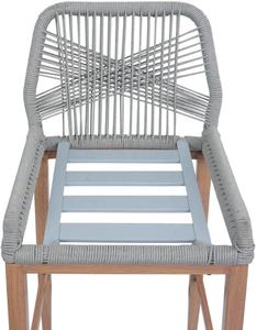 طقم من 2 مقاعد بار للفناء في الهواء الطلق حبل منسوج يدويًا مع إطار معدني وسادة مضادة للماء للمطبخ وكراسي الحديقة بجانب حوض السباحة في الجزيرة - Product Image 3