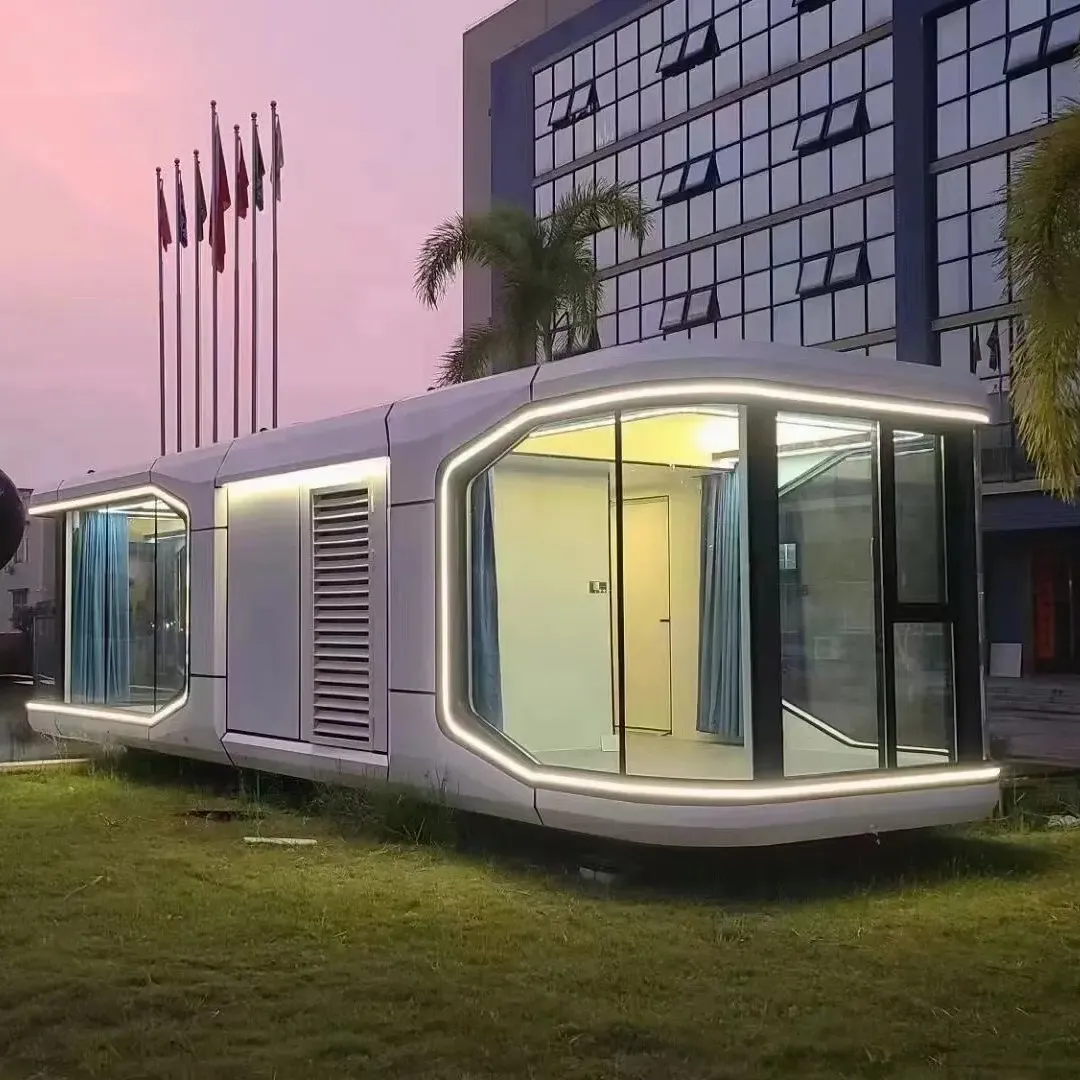 High End Life Living Mobile Container Hotel / Prefabricated Futuristic Capsule House For Touring Car/Prefab house