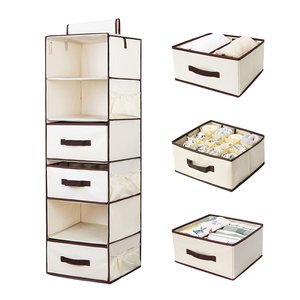 Closet Wardrobe Organizer Simple Houseware 6 Shelves Mesh Hanging Closet Organizer Bedroom Furniture Wardrobe Home Furniture Modern Plastic