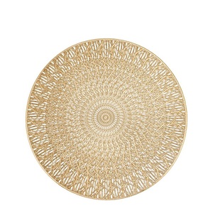 BOEN تصميم رقائق الذهب المنسوجة جولة المفارش المعدنية مجموعة الحصير الديكور الجدول والوسادات - Product Image 4