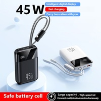 TDX TD2 15W/27W/36W/45W Typ-C Schnellladung 20000mAh Li-Polymer-Akku Mini Transparente Tragbare Powerbank 2-in-1-Kabel Digital