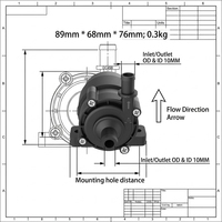 Pompe à eau submersible CC sans balais à onde sinusoïdale ZKSJ DC45B 24V 850L/H 12M de hauteur de refoulement élevée IP68 ≤35dB pour hydroponie, solaire et aquarium